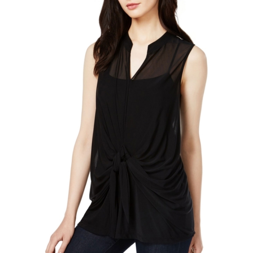 Bar III sheer knit top XS